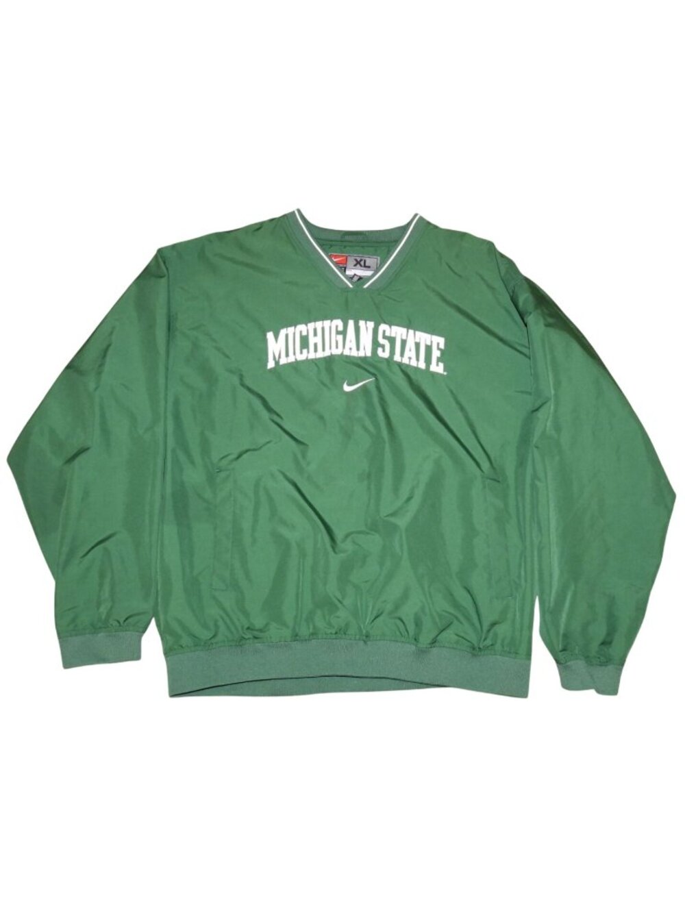 Vintage Nike Michigan State Center Swoosh Windbreaker Pullover Jacket Mens XL
